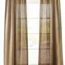 Valea Home Soft Burlap Natural Tan Rod Pocket Window Curtain Panels for Living Room Patio Door, 37" x 84", 1 Panel