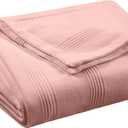 Vellux 100% Cotton King Blanket - Soft Breathable Knit Blanket for Bed Couch - Lightweight All Season Machine Washable - Oeko-Tex Certified Hotel Quality - 108x90 - Pink Clay