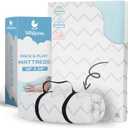 Babylicious Waterproof Pack and Play Mattress Pad - 38" x 26" | Roll Up Style - Breathable Soft Memory Foam - Portable Mattress Topper- Baby Foam Mattresses for Babies - Includes Easy Carry Buckle (Chevron)