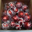 BBTO 40 Pcs Christmas Red and White Ball Ornaments Hanging Mini Glittering Balls Bulbs Balls Miniature Christmas Tree Ornaments for Xmas Tree Decor(1.18 Inches,Warm Style)