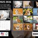 Corgi Calendar 2026 Wall Monthly Corgis Gifts For Corgi Lovers Women Men Mom Dad | American Made In The USA