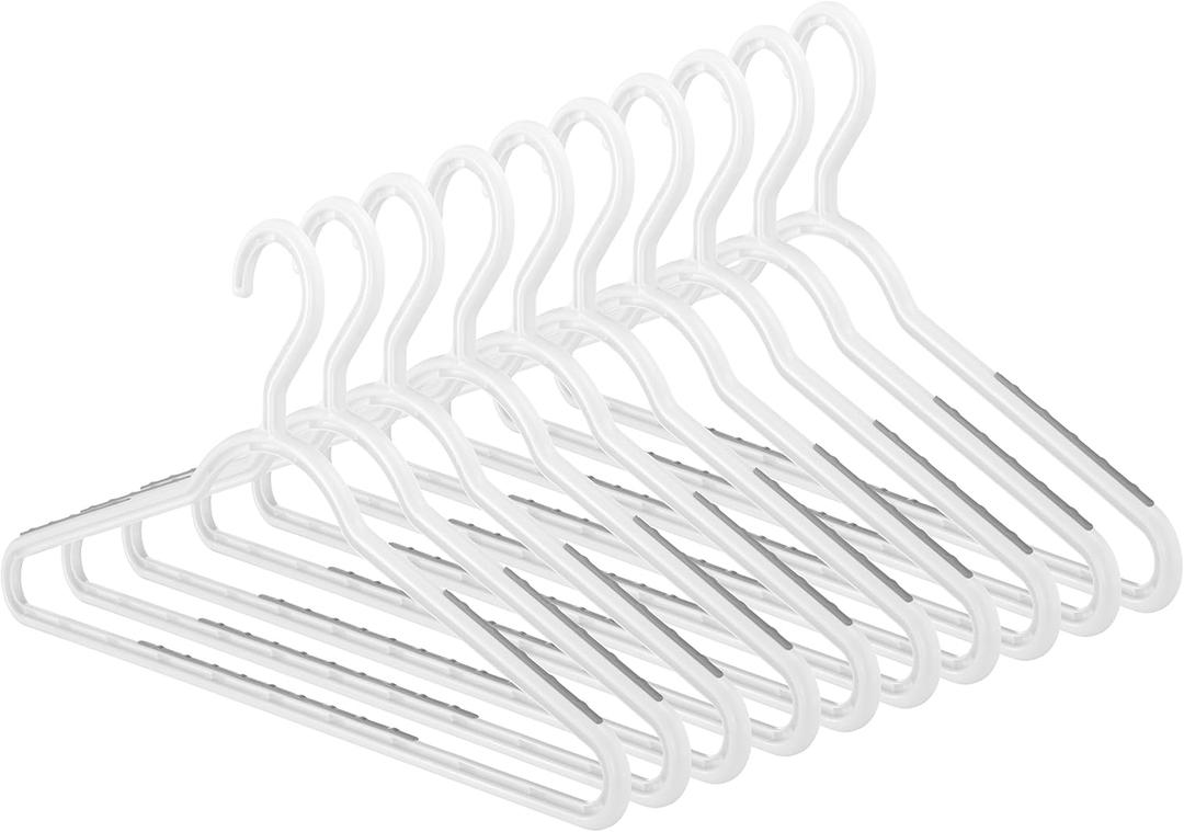 Whitmor Slim Sure Grip Hangers S/10-Paloma Gray (White + Grey)