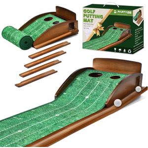 Putting Green Indoor, Extra Large & Wide Golf Putting Mats Practice Indoor, 9.8ft Indoor Putting Green with Ball Return, Thickened Wrinkle-Free Memory Rubber, Training Aid for Home Office, Ideal Gift