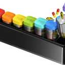 Weekly Pill Organizer 1 Time a Day, HIONXMGA Portable Detachable Travel Pill Box 7 Day, Large Once Daily Pill Holder Case, Color-Coded Dispenser for Vitamin Medicine Supplement Fish Oil, Black