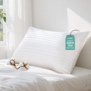 Lyralith Hypoallergenic Cotton Cover with Down Alternative Pillow, King Size, Luxury Hotel Quality, Ideal for Side, Back and Stomach Sleepers, Oeko-TEX Certified, 1Pack-King