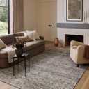 Loloi Amber Lewis Josie Collection JOS-05 Dove/Gold 2'-6" x 10'-0", .13" Pile Height, Low Profile, Machine Washable, Runner Rug