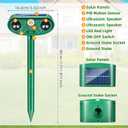 2026 Upgraded Solar Ultrasonic Animal Repellent Motion Activated Deer Repellent Outdoor with Adjustable Frequency Cat Deterrent to Keep Dog Raccoon Squirrel Rabbit Away from Yard Garden 2 Pack