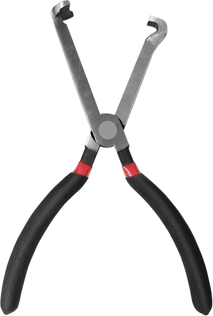 37960 Electrical Disconnect Pliers, 8in Automotive Electrical Connector Disconnect Pliers Long Spark Plug Disassembly Pliers Tools for Push Tab Style Plugs (1*Black straight)