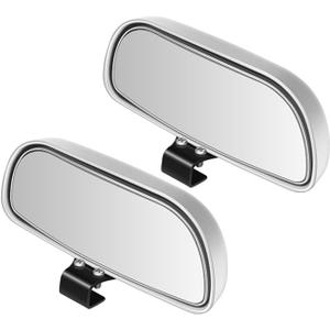 Blind Spot Mirror for Car, HD Glass Convex Wide Angle Blindspot Rear View Mirrors, Adjustable Clip On Car Side Mirror for Trucks SUVs Jeep RVs, Fits Max 0.16in/0.4cm Framed Mirrors (Sliver 2 Pack)