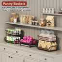 Miyawell Fruit Vegetable Storage Basket for Kitchen - 6 Tier Stackable Metal Wire Baskets Cart with Rolling Wheels Utility Fruits Rack Produce Snack Organizer Bins for Pantry Bathroom Laundry Bronze