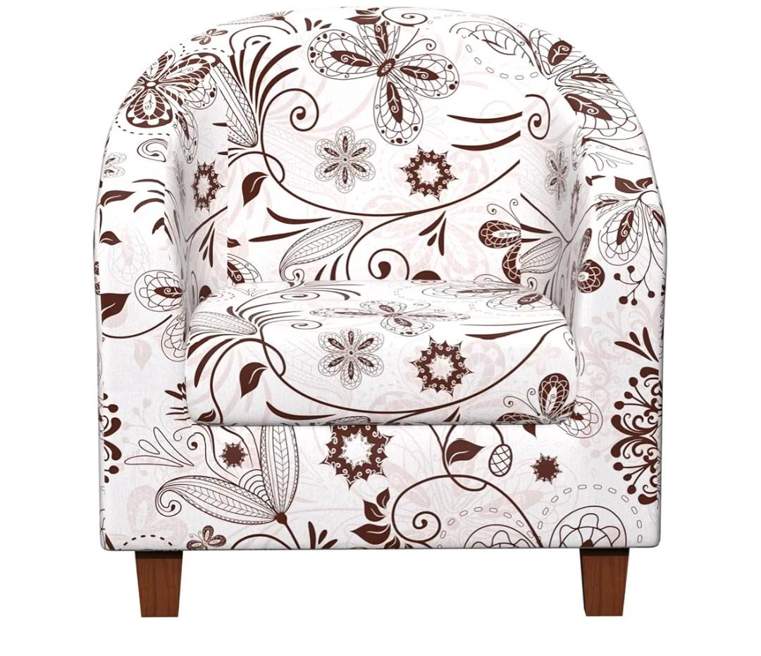 BoSofMIT Club Chair Slipcover, Stretch Tub Chair Covers with Arms, Printed Club Chair Cover, Round Barrel Chair Cover, Removable Furniture Protector for Living Room,Bar Counter (Armchair,YH122)