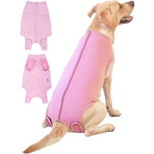 Dog Surgery Recovery Suit - After Spay, Abdominal Wounds Post Surgical Recovery, Anti Licking Breathable Dog Onesies for Small, Medium & Large Pet, Alternative Bandages Cone E-Collar (XL (Back length: 19.7"))