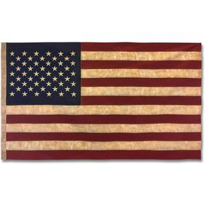 Embroidered Vintage American Flag- Premium Quality Oxford Poly - 3'x5' Vintage Heritage Edition w/Grommets Durable Fade Resistant Outdoor Display for House Yard Porch Wall Patriotic Decor