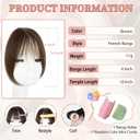EINAEY Clip in Bangs 100% Real Human Hair Fringe with Temples, Brown French Bangs Hair Clip Hairpiece for Women, Natural Look, Easy Trim & Secure BB Clips for Daily Wear