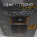 West Bend Timeless 12-Cup Programmable Coffee Maker with Brew Strength Selector for Hot and Iced Coffee, Includes 1-4 Cup Brew Option and Permanent Filter (Blue/Gold)