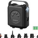 Paddle Board Pump Electric Portable, Rechargeable 20 PSI High Pressure SUP Pump, Dual-Stage Inflation, Auto-Off & 12V DC, for Paddle Board, Kayaks, Mattress, Kite Wings, Tents (Black)