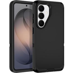 for Samsung Galaxy S26 Plus Case Heavy Duty Protective Shockproof Dropproof 3-Layer Full Body Protection [Without Screen Protector] Tough Rugged Case for Galaxy S26 Plus 6.7",Black