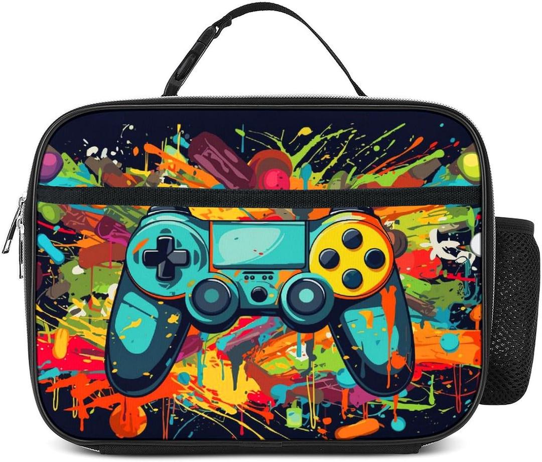 Game Lunch Box Insulated Reusable Lunch Bag Tote Cooler for Women Men Boy Girl School Work Office Picnic