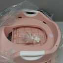 Meulife Potty Training Seat, Upgrade 2 in 1 Potty Training Toilet for Toddler, Toddler Toilet Seat for Boys Girls with Support Bar, AntiSlip Pad and Step Stool (Pink)