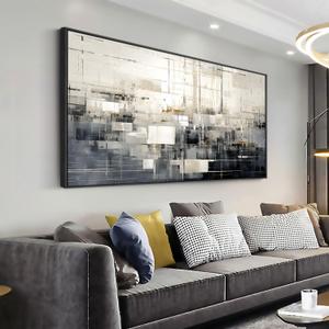 Solid wood frame abstract Wall Art Black and white abstract Framed Ready to Hang Wall Art Modern artwork Fantasy Paintings Wall Art Prints Canvas Painting 20"x40"Large Size for Living Room Bedroom Office Decoration (awork7)