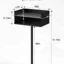 Charcoal Grill, Park Style Charcoal Grill, 30" x 17" Heavy Duty BBQ Grill Charcoal, Adjustable Single Post Barbeque Grill for Camping, Outdoor Cooking, Backyard, Patio, Camp Grilling Barbecues Cookout
