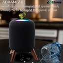 Real Wood Stand for Homepod 2nd gen (2023 Released), Wooden Holder with Metal Frame for Better Sound,Sturdy Stable Mount with Anti-Slip Protects Apple Home pod 2nd Smart Speaker (Walnut)