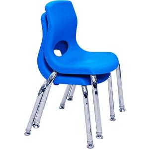 Childrens Factory MyPosture Plus 8" Chair, Blue with Chrome Legs, 2 Pack, Stackable Ergonomic Seating Solution for Classrooms and Homeschools