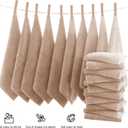 MOONQUEEN Ultra Soft Premium Washcloths Set - 12 x 12 inches - 24 Pack - Quick Drying - Highly Absorbent Coral Velvet Bathroom Wash Clothes - Use as Bath, Spa, Facial, Fingertip Towel (Brown)