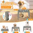 Elevated Bowls, 4 Height Adjustable Raised Stand With 2 Thick 50oz Stainless Steel Food Bowls, Non-Slip Feeder for Dogs, Adjusts to 3.7", 9.2", 10.75", 12.36" Light Brownish Gray