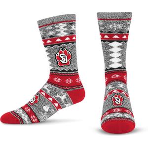 For Bare Feet NCAA unisex-adult Ugly Holiday Sweater Crew Sock Ncaa (Large, Team Color)