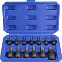 WORKPRO Torx Bit Socket Set, 1/4", 3/8" and 1/2" Drive Torx Bits 13-Piece Socket Set T8-T60, Premium S2 Steel Bits and CR-V Sockets with Storage Case
