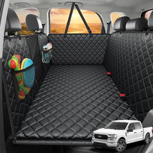 URPOWER 2026 Upgraded Back Seat Extender for Dogs - Large Hard Bottom Dog Car Seat Cover Holds 550lbs, Waterproof Dog Hammock Pet Bed with High-Density Foam Non-Slip Backseat Protector