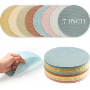 Tanlade 32 Pieces Multicolor Spot Markers 7 Inches Carpet Floor Spots Markers Floor Dots for Classroom Flexible Carpet Dots for Classroom Decoration Elementary School Preschool (Round,Pastel Color)