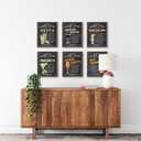 TwoDays Vintage Cocktail Bar Wall Art, Retro Bar Cart Accessories and Decor, Margarita Martini Prints for Dining Room Home Kitchen Pub Restaurant Aesthetic (Set of 6, 8" X 10", UNFRAMED)