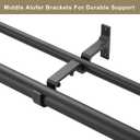 Double Curtain Rod for 84-120 Inches Windows, Blackout Wrap Around Window Curtain Rods1-inch Heavy Duty Adjustable Room Darkening Rustic Dual Drapery Curtain Rods for for Livingroom, Kitchen, Patio