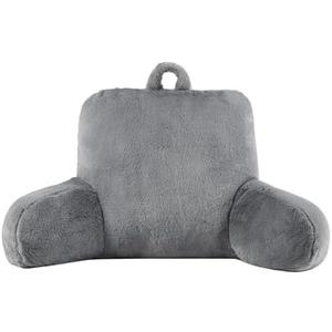 TNLOJI Reading Back Pillow with Arms Back Support Designed for Sitting Up in Bed and Couch, Gray