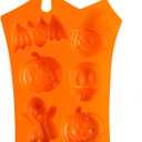 2 x Halloween Silicone Mold, 2 Pack Silicone Baking Mould, Nonstick Muffin Mold with Halloween Pumpkin Molds, Evil, Skull, Ghost, Perfect to Make Chocolate, Ice Cube, Soap Mold