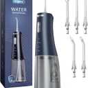 Onlyone Water Dental Flosser Pick for Teeth 300ML Portable Oral Irrigator Rechargeable Travel Irrigation Cleaner Cordless Electric Flossing Machine for Teeth Cleaning Power Flossers IPX7 Waterproof (Blue)