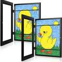 [2-Pack] Kids Frames, 8.5x11 Front Opening Kids Artwork Frames Changeable, Black Artwork Display Storage Frame for Wall, Holds 50 Pcs, for 3D Picture, Crafts, Children Drawing, Hanging Art, Portfolio