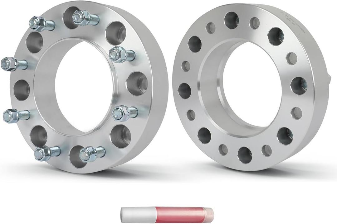 OCPTY 2PCS 8x200 to 8x200 Wheel Spacers 2 inch 14x1.5 Studs 142mm Hub Bore Forged Hub Centric Wheel Spacers 8 Lug fit for 3500 for F-350 Super Duty