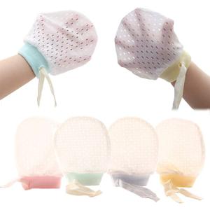 Cute Boys Girls Cotton No Scratch Gloves Drawstring Adjustable Mittens for Baby Infants (8 Pairs Eyelet Mitten)