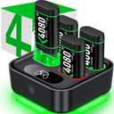 Charger for Xbox One Controller Battery Pack with 4x4080mWh USB C Xbox Rechargeable Battery Pack Series X|S, One S/One X/Elite Controller Charger Station Accessories 1700mAh