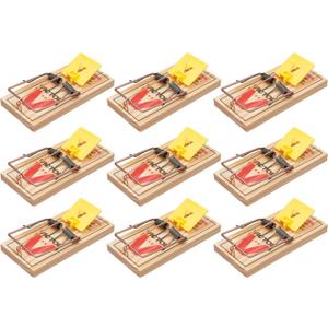 Victor M205-9 Easy Set Plastic Pedal Sustainably Sourced FSC Wood Humane Snap Rat Trap - 9 Wooden Traps