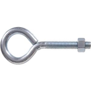 Hillman 10 Pcs Zinc Eye Bolts with Nuts (#4 x 2-1/2") | Steel Eye Bolts for Hanging, Tie-Downs & Cable Support | Corrosion-Resistant Fasteners for Indoor Hardware, Framing & Utility Applications