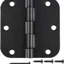 36 Pack Matte Black Door Hinges 3.5 x 3.5 Inch 5/8" Radius, Interior Heavy-Duty Rounded Hinge for Doors Standard Bedroom Office Door Hardware Removable Pin,RV,Garage,Storage Shed,Livestock Facilities