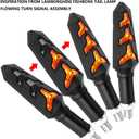 4PCS Motorcycle Turning Indicators Flowing LED Turn Signal Lights 12V 12 LEDs Bulbs for Motorbike Scooter Quad Cruiser Off Road, Amber Yellow