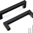 Goldenwarm 20 Pack Black Square Bar Cabinet Pull Drawer Handle Stainless Steel Modern Hardware for Kitchen and Bathroom Cabinets Cupboard,Center to Center 4in(102mm)