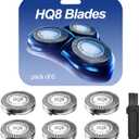 HQ8 Shaver Replacement Blades Compatible with Philips Norelcos Aquatecc PT710 720 730 870, AT751 AT752 AT880 890 Razors, Replacement Blades with High Performance - Shave Wet and Dry, 6Packs.