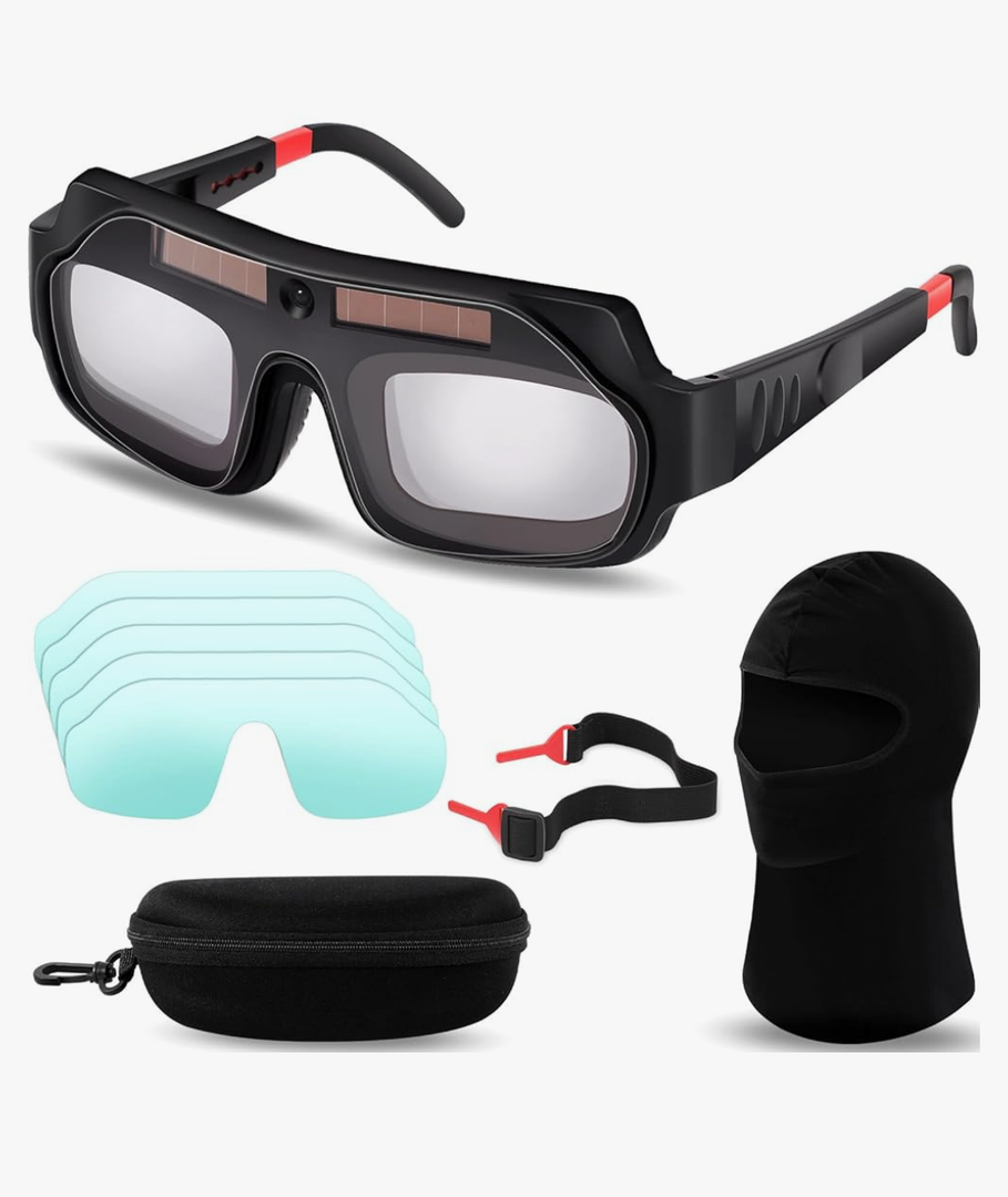 1 Set Welding Glasses Solar Welding Goggles Auto Darkening Welder Glasses Mask Helmet with Replacement Lenses