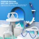 Greatever Dry Snorkel Set, Panoramic Wide View Anti-Fog Scuba Diving Mask, Professional Snorkeling Gear for Adults, Kids